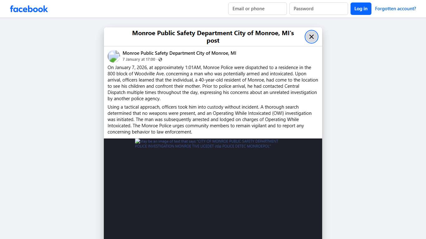 On... - Monroe Public Safety Department City of Monroe, MI Facebook